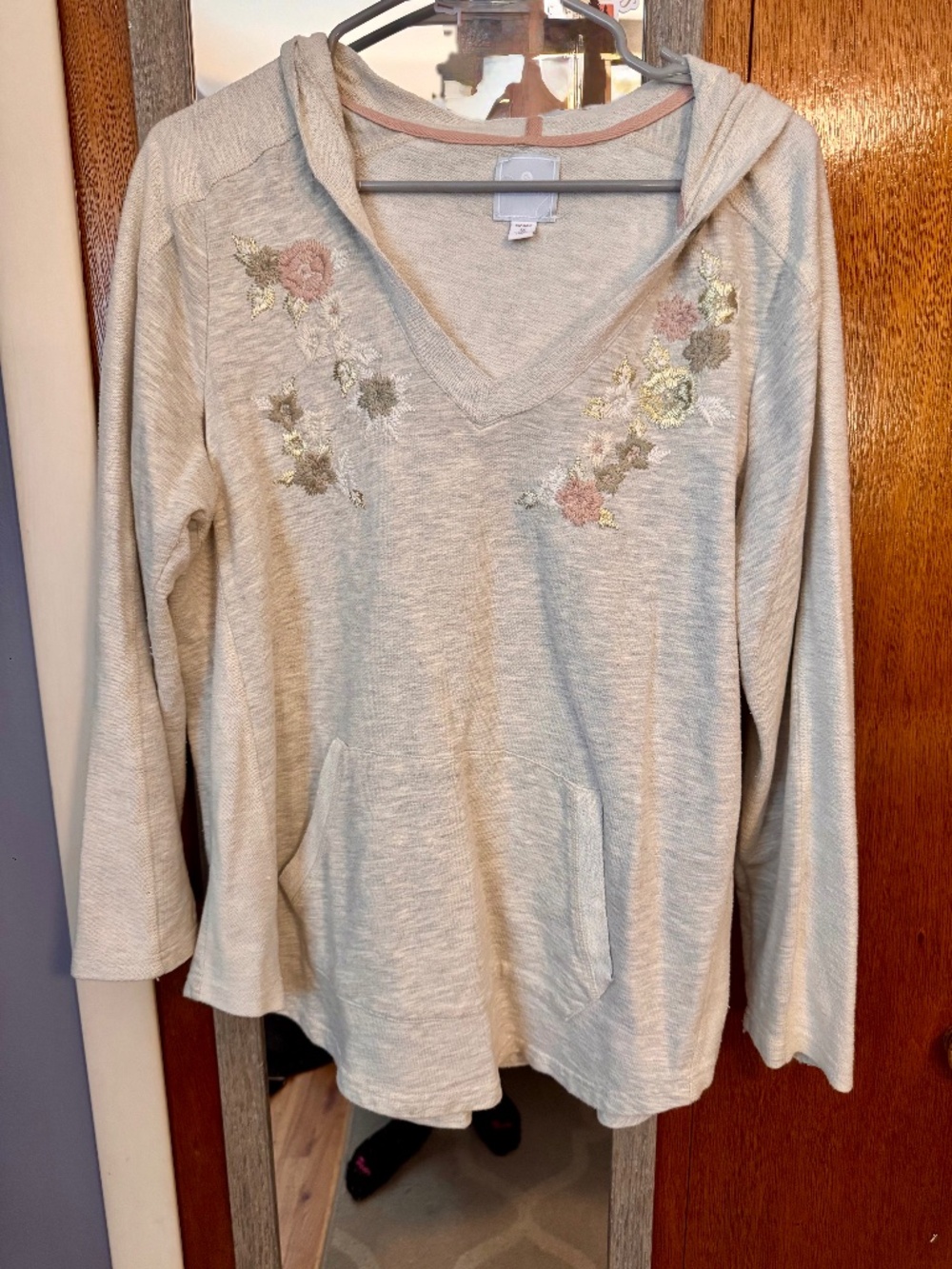 Lightweight embroidered hoodie